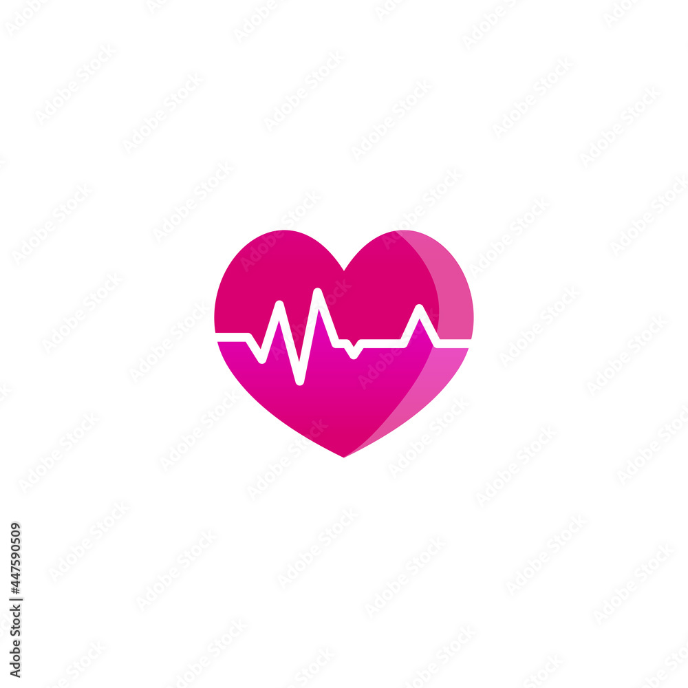 heart and heartbeart, medical Elegant Luxury logo design inpiration