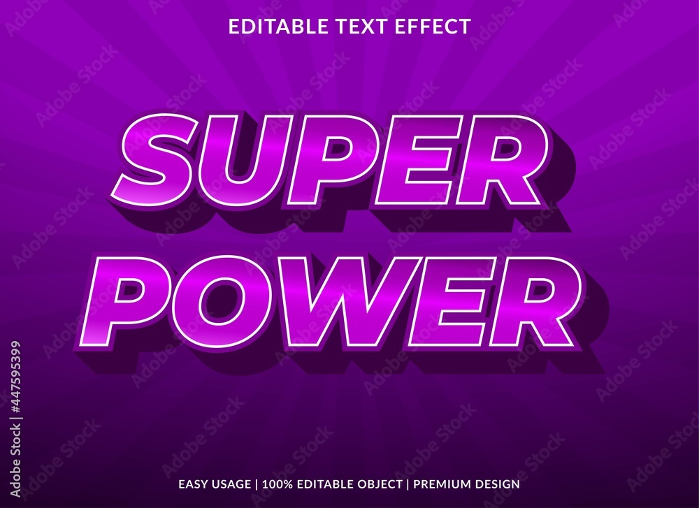 super power text effect with abstract style use for business logo or brand