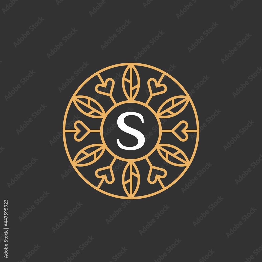 Ornament logo icon vector design. initials S Ornament logo icon vector design. initials S