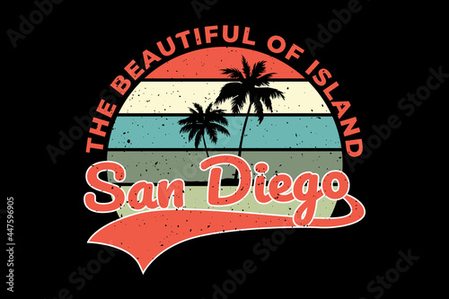 T-shirt san diego island beautiful retro