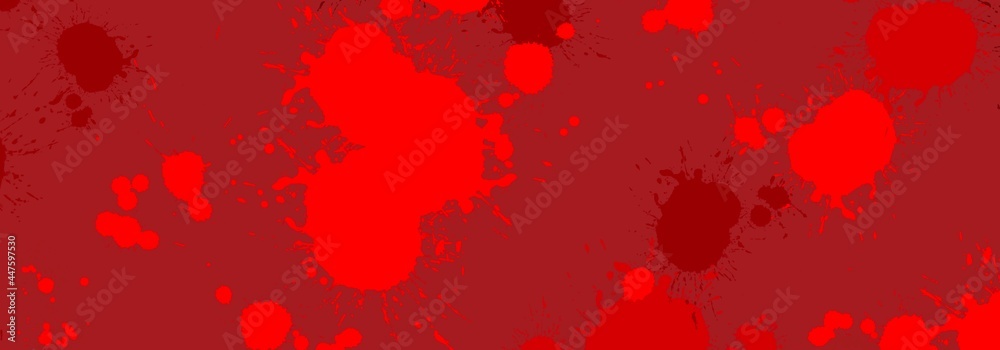 Abstract Red Ink Splashes on Red Background. Abstract Drop of Blood. Procreate digital Art	