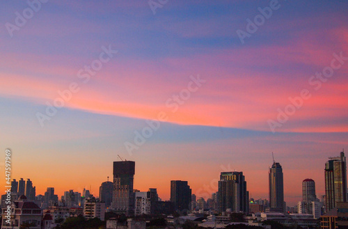 Bangkok Thailand Street Scenes. Traffic and Sunsets