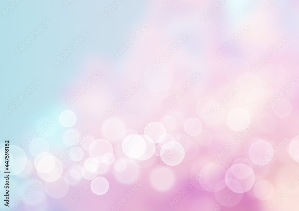 Ball bokeh pale pink and pale blue background