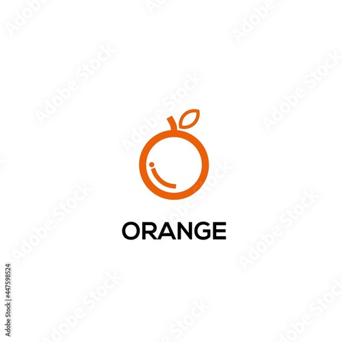 Orange flat icon outline modern element on isolated background