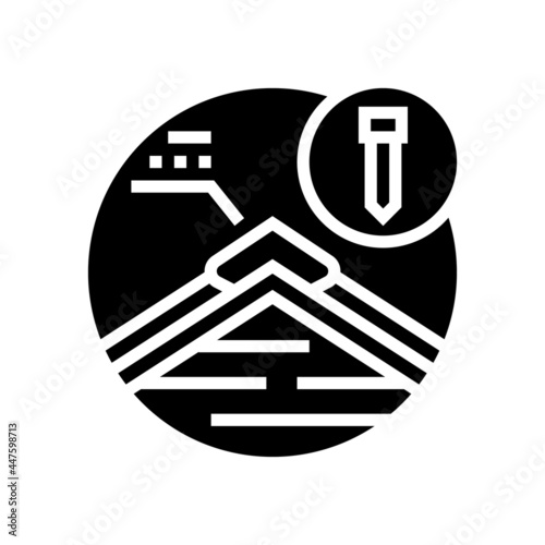 hip and ridge caps glyph icon vector. hip and ridge caps sign. isolated contour symbol black illustration