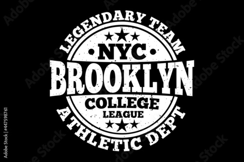 T-shirt typography brooklyn athletic legendary