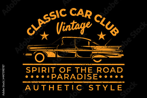 T-shirt typography classic car club authentic