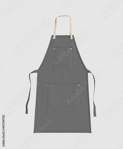 Fotografia Blank leather apron, apron mockup, clean apron, design presentation for print, 3