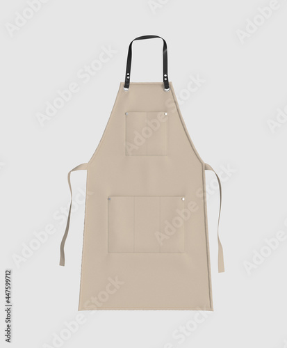 Billede på lærred Blank leather apron, apron mockup, clean apron, design presentation for print, 3