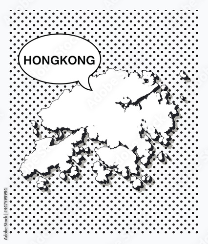Pop art map of hongKong