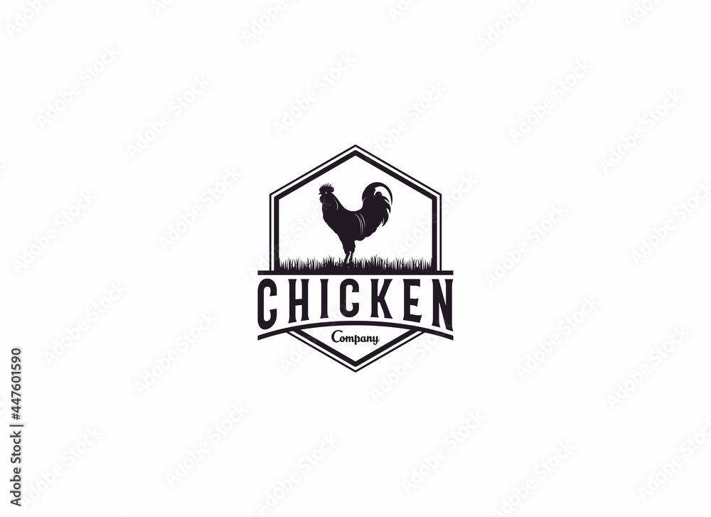 chicken farm logo in white background chicken farm logo in white background