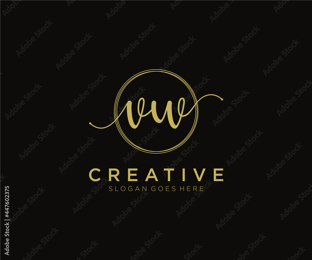 initial VW Feminine logo beauty monogram and elegant logo design ...