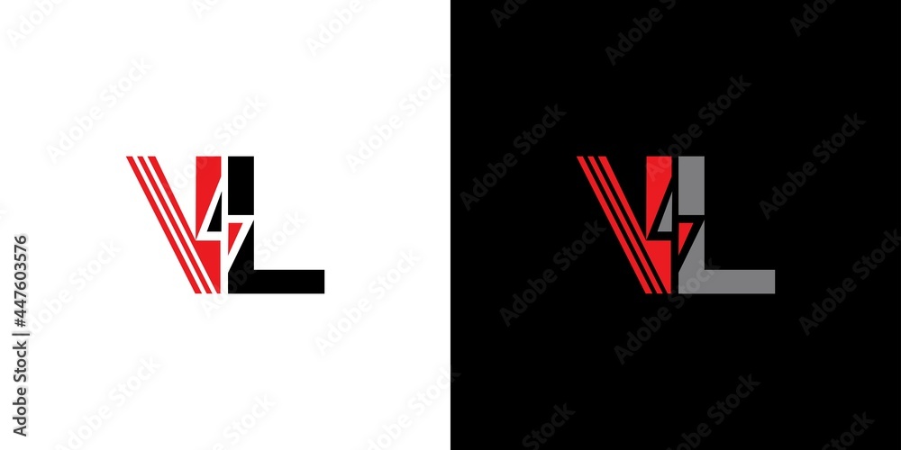 Simple and modern letter VL initials electric logo design
