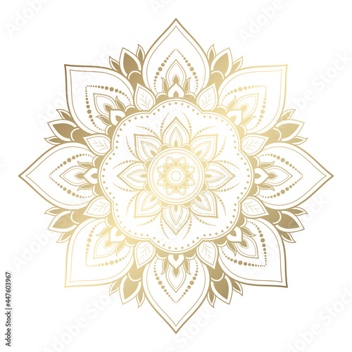 Mandala pattern design with hand drawn, Vector mandala Oriental pattern, Unique design with petal flower. Concept relax and meditation use for page logo book