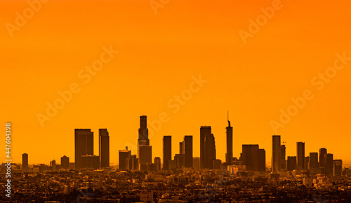 LA skyline at sunset