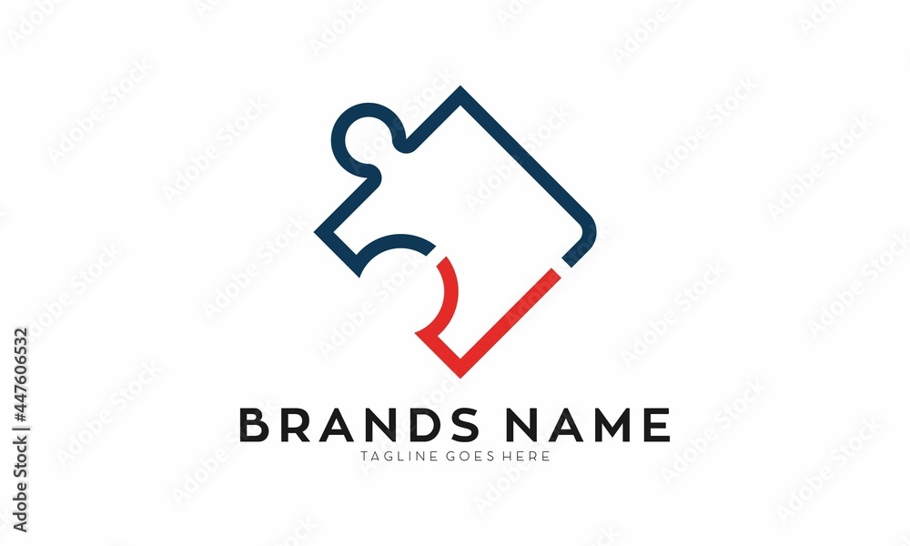 Elegant puzzle logo design Elegant puzzle logo design