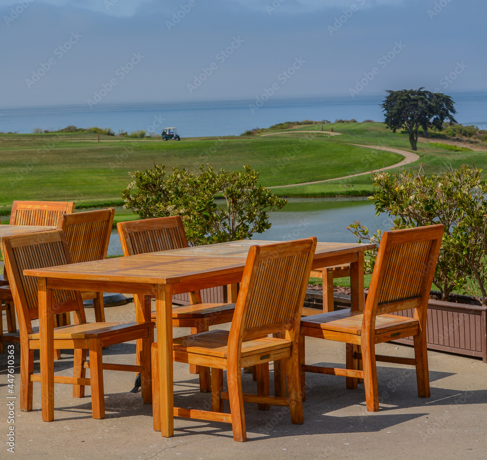 The view from a table on a Golf Course in Goleta, Santa Barbara County, California