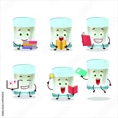 A picture of tuica cartoon character concept reading an amusing book. Vector illustration photo