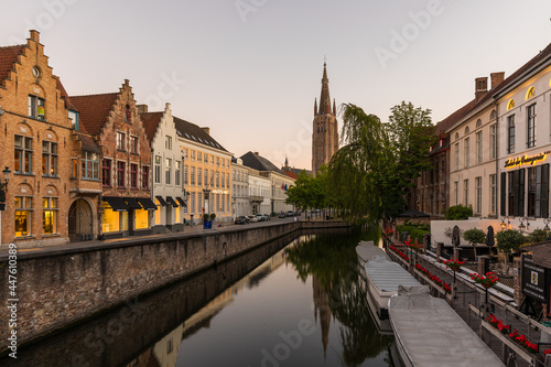 Typical architecture in Bruges in Belgium on June 2021