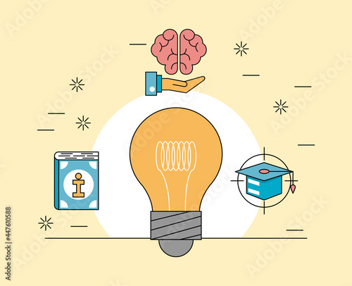 bulb and life skills icons