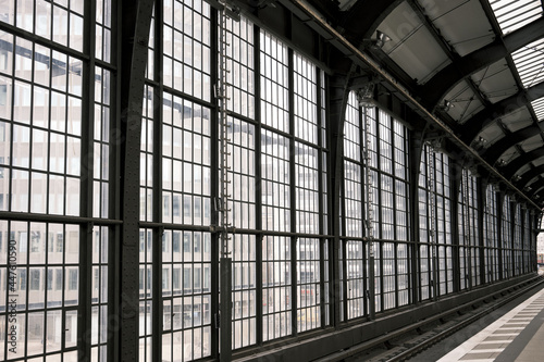 Scenic view of the glass walls at the Friedrichstrasse Train Station in Berlin, Germany