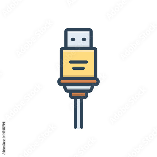 Color illustration icon for cording