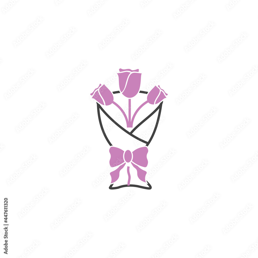 Bouquet icon design illustration Bouquet icon design illustration