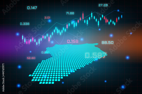 Stock market background or forex trading business graph chart for financial investment concept of Syria map. business idea and technology innovation design.