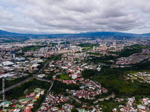 Beautiful aerial view of the city of San Jose Costa Rica 