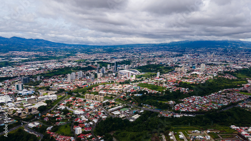 Fototapeta Naklejka Na Ścianę i Meble -  Beautiful aerial view of the city of San Jose Costa Rica 