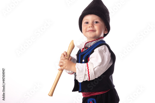 Fotografie, Obraz Baby boy in traditional Bulgarian folklore costumes
