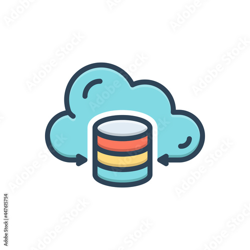 Color illustration icon for hosting