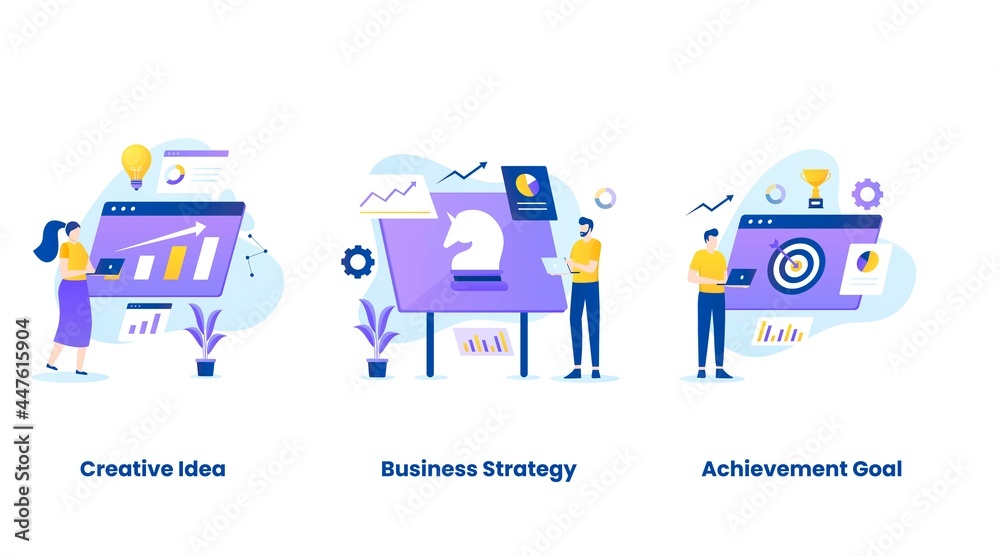 Flat illustration of business planning concept vector set. Illustrations for websites, landing pages, mobile applications, posters and banners. Flat illustration of business planning concept vector set. Illustrations for websites, landing pages, mobile applications, posters and banners.