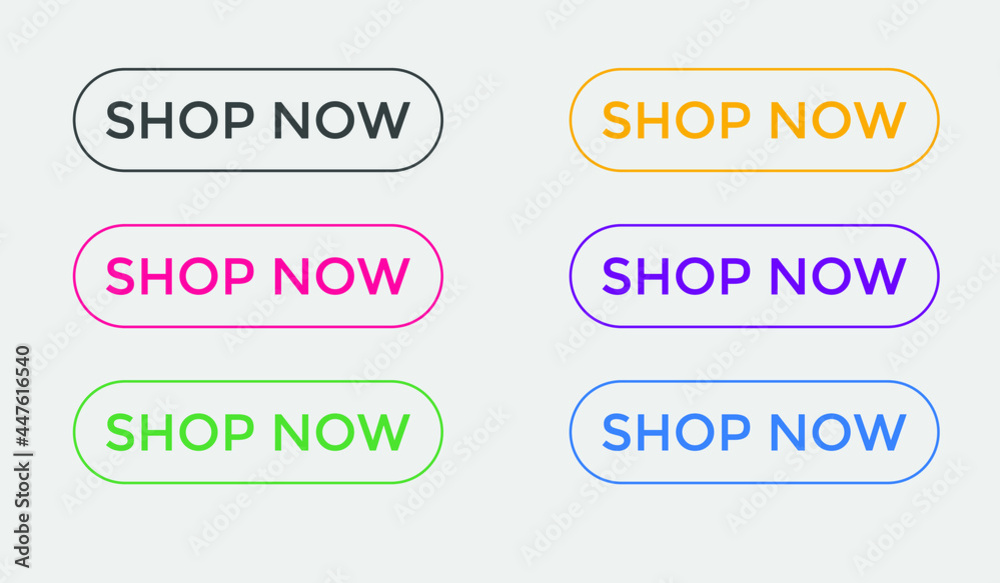set shop now text web buttons, sign icon label, colorful shape, gradient color set shop now text web buttons, sign icon label, colorful shape, gradient color