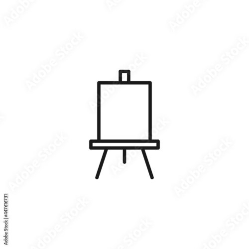 Line icon of blank canvas on easel