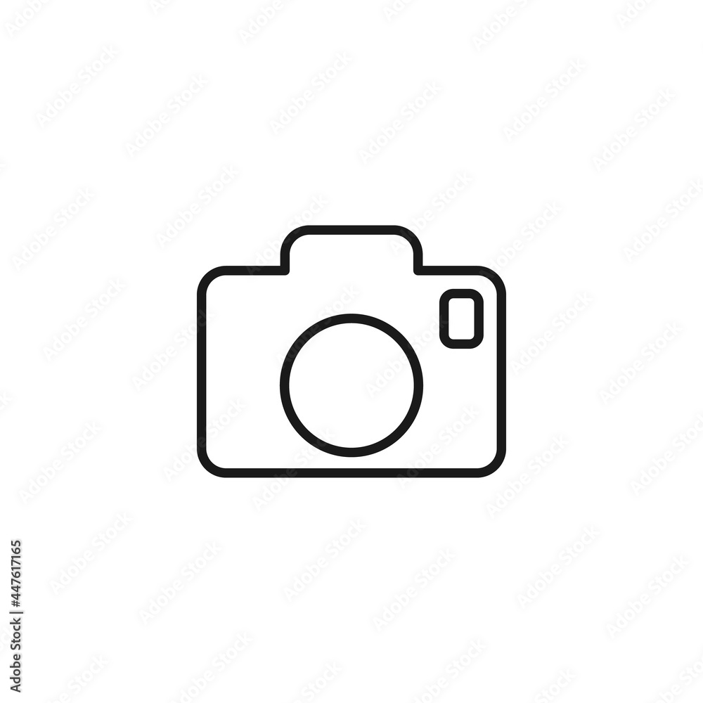 Line icon of compact camera with big lens