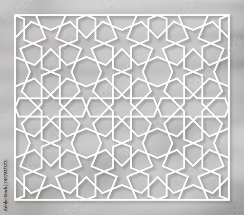 Fototapeta Naklejka Na Ścianę i Meble -  Laser Cutting Template. Decorative Lattice. Middle Eastern Geometric Pattern.
