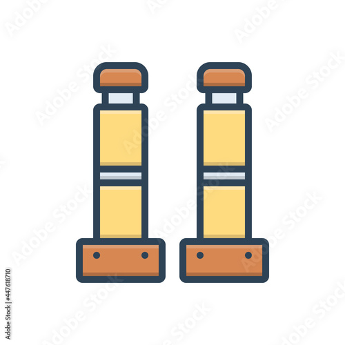 Color illustration icon for bollards