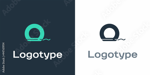 Logotype Dental floss icon isolated on white background. Logo design template element. Vector