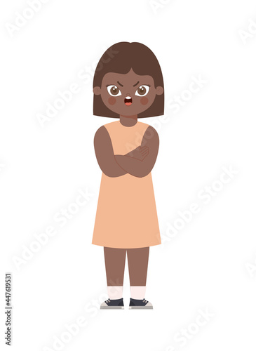 young girl with rage