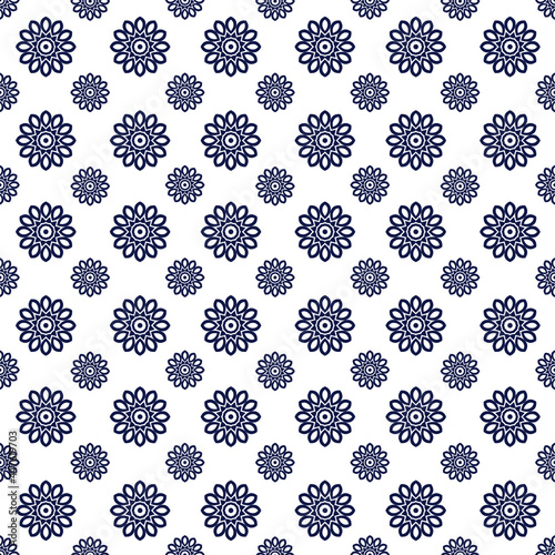 seamless black and white pattern with flowers