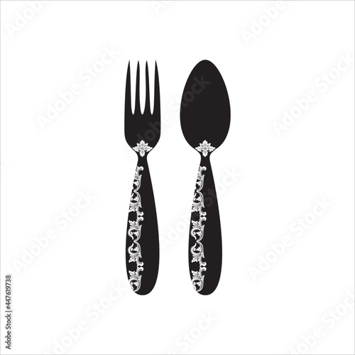 spoon fork logo for restaurnt and culinary business