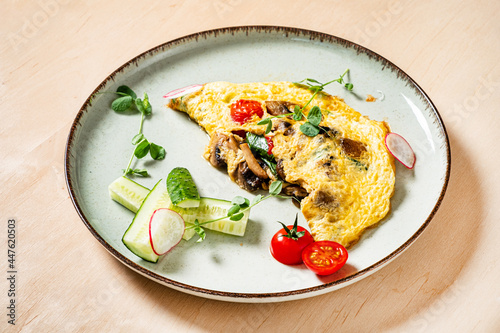 omelet with fresh organic vegetables
