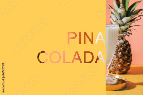 Glass with tasty Pina Colad...