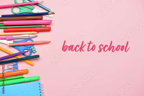 Set of school supplies on c...