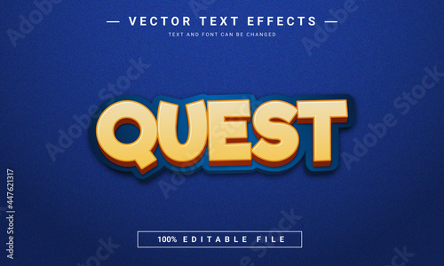 quest editable 3D text effect template design