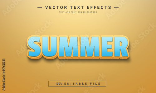 summer editable 3D text effect template design