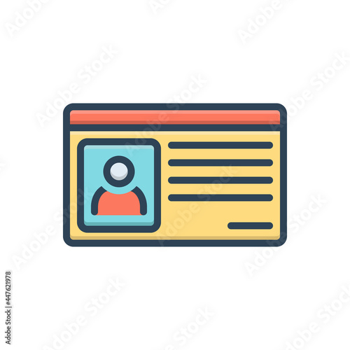 Color illustration icon for  id card
