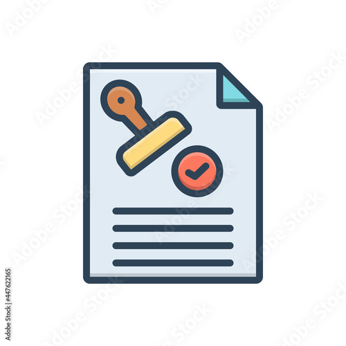 Color illustration icon for agreement