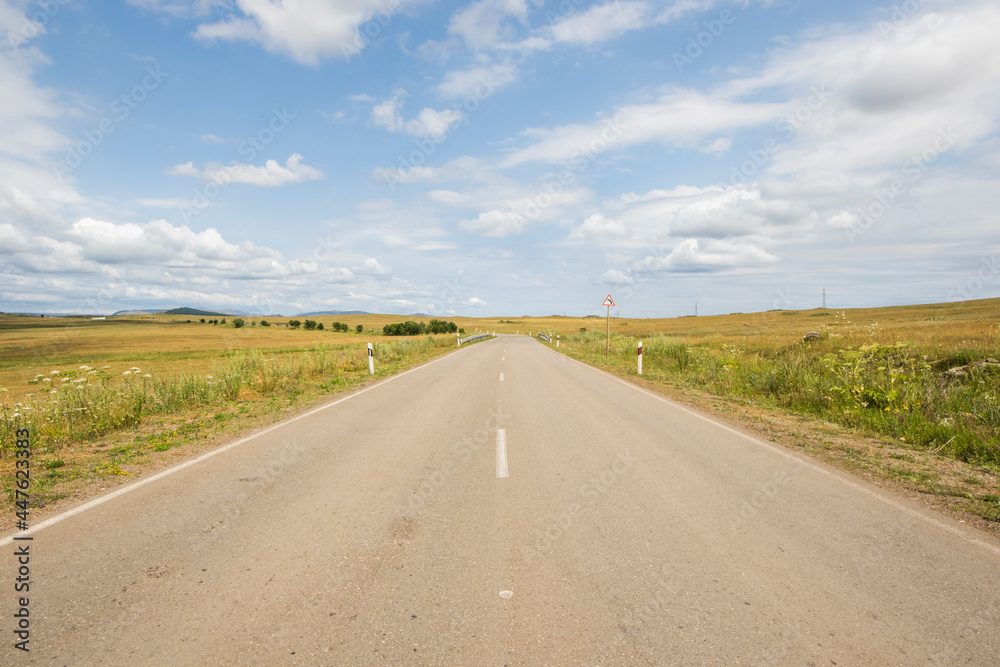 Highway and road landscape and view in Georgia, travel